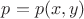 $p=p(x,y)$