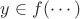 $y\in f(\cdots)$