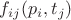 $f_{ij}(p_i,t_j)$ $f_{ij}(p_i,t_j)$