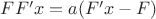 $FF'x=a(F'x-F)$ $FF'x=a(F'x-F)$