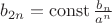 $b_{2n}=\operatorname{const}\frac{b_n}{a^n}$