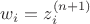 $w_i=z_i^{(n+1)}$