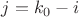 $j=k_0-i$