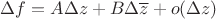 $\Delta f=A\Delta z+B\Delta\overline z+o(\Delta z)$