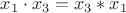 $ x_1 \cdot x_3 = x_3 \ast x_1 $