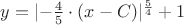 $y = |{-\frac 4 5 \cdot (x - C)}|^{\frac 5 4} + 1$