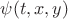 $\psi(t,x,y)$