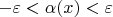 $- \varepsilon < \alpha(x) < \varepsilon$