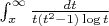 $\int_{x}^{\infty} \frac{dt}{t(t^2-1) \log t}$