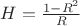 $H=\frac{1-R^2}{R}\ $