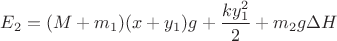 $E_2=(M+m_1)(x+y_1)g+\dfrac {ky_1^2}2+m_2g\Delta H$