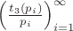 $\left({\frac{{t_3}(p_i)}{p_i}}\right)_{i=1}^{\infty}$