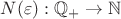 $N(\varepsilon):\mathbb{Q}_+ \to \mathbb{N}$