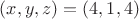 $(x,y,z)=(4,1,4)$