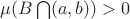 $\mu(B\bigcap(a,b))>0$