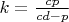 $k=\frac{cp}{cd-p}$