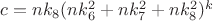 $c=nk_8(nk_6^2+nk_7^2+nk_8^2)^k$