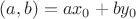 $(a,b)=ax_0+by_0$ $(a,b)=ax_0+by_0$
