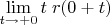 $\lim\limits_{t\to +0}t\;r(0+t)$