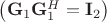 $\left( {{{\bf{G}}_1}{\bf{G}}_1^H = {{\bf{I}}_2}} \right)$ $\left( {{{\bf{G}}_1}{\bf{G}}_1^H = {{\bf{I}}_2}} \right)$