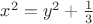 $x^2 = y^2 + \frac{1}{3}$