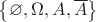 \left\lbrace \varnothing, \Omega, A, \overline{A} \right\rbrace \left\lbrace \varnothing, \Omega, A, \overline{A} \right\rbrace