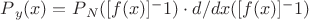 $P{_y}(x)=P{_N}([f(x)]{^-1})\cdot d/dx([f(x)]{^-1})$