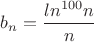 $b_{n}=\dfrac{ln^{100}n}{n}$