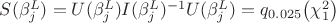 $S(\beta^L_j)=U(\beta^L_j)I(\beta^L_j)^{-1}U(\beta^L_j)= q_{0.025}\big(\chi^2_{1}\big)$