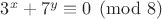 $3^x+7^y \equiv 0 \pmod{8}$