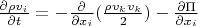 $ \frac{\partial \rho  v_i}{\partial t} = - \frac{\partial}{\partial x_i} (\frac{\rho v_k v_k}{2})  - \frac{\partial \Pi}{\partial x_i}$
