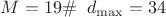 $M=19\# \;\;d_{\max}=34$