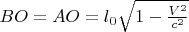 $BO=AO=l_0\sqrt{1-\frac{V^2}{c^2}}$
