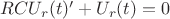 $R C U_r(t)' + U_r(t) = 0$
