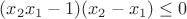 $(x_2x_1-1)(x_2-x_1)\le 0$