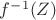 $f^{-1}(Z)$ $f^{-1}(Z)$
