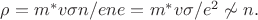 $\rho=m^*v\sigma n/ene=m^*v\sigma/e^2\not\sim n.$