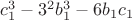 $ c_1^3 - 3^2 b_1^3 - 6b_1 c_1$