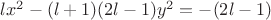 $lx^2-(l+1)(2l-1)y^2=-(2l-1)$