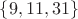 $\{9,11,31\}$