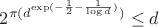 $2^{\pi(d^{\exp(-\frac12-\frac1{\log{d}})})} \leq d$