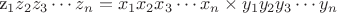 z_1z_2z_3 \cdots z_n = x_1x_2x_3 \cdots x_n \times y_1y_2y_3 \cdots y_n