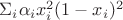 $\Sigma_i\alpha_ix_i^2(1-x_i)^2$