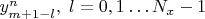 $y^{n}_{m+1-l}, \; l=0,1 \ldots N_x-1$
