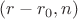 $(r-r_0, n)$
