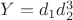 $Y = d_1d_2^3$