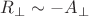 $R_{\bot} \sim - A_{\bot}$