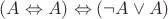 $(A\Leftrightarrow A)\Leftrightarrow(\neg A\lor A)$