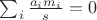 $\sum_{i}\frac{a_im_i}{s}=0$