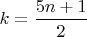 $k=\dfrac{5n+1}{2}$